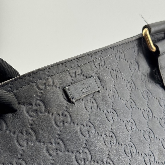 Gucci Black Leather Monogram Crossbody Bag - Picture 6 of 12